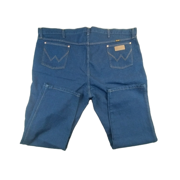 Vintage Wrangler Mens 50X30 Dark Denim Blue Jeans Cowboy Cut Mexico 100% Cotton - Picture 3 of 7